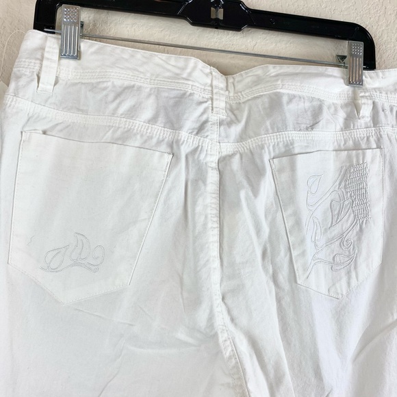 Billblass Capris Pants White Wide Leg - Picture 13 of 14